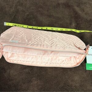 Chic Pink Quilted Large Cosmetic Bag Travel